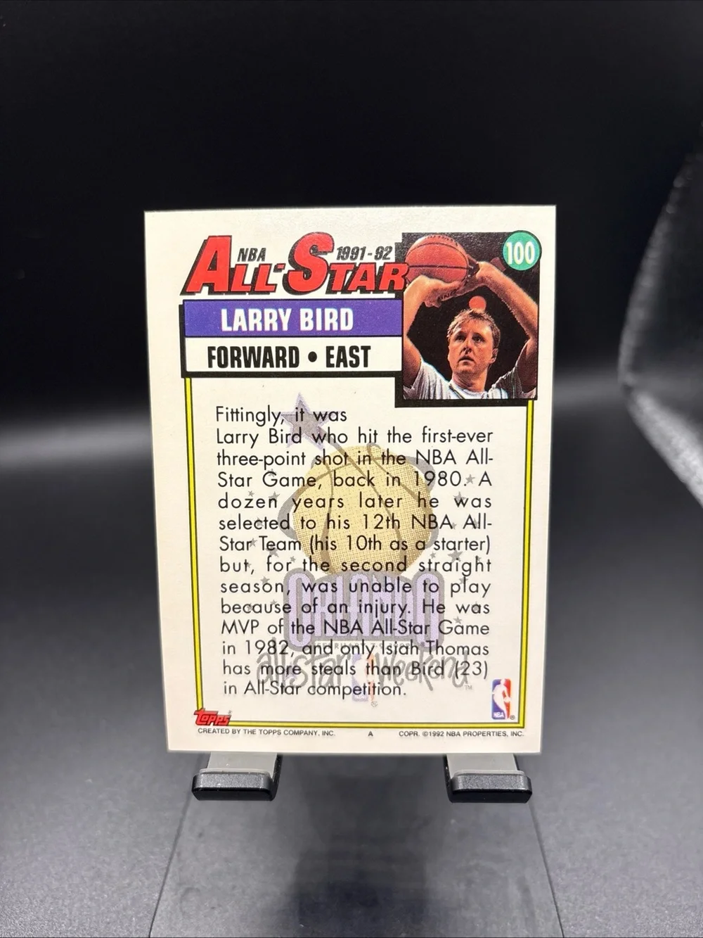 1992-93 Topps - All-Star Larry Bird #100 - Picture 2 of 2